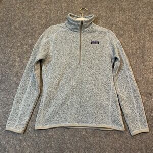 PATAGONIA Women's Better Sweater 1/4 Zip Fleece Size M Blue Gray 25618FA19 HABL